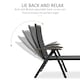 image 3 of Outsunny Outdoor Folding Sun Lounger w/ Adjustable Backrest and Aluminium Grey