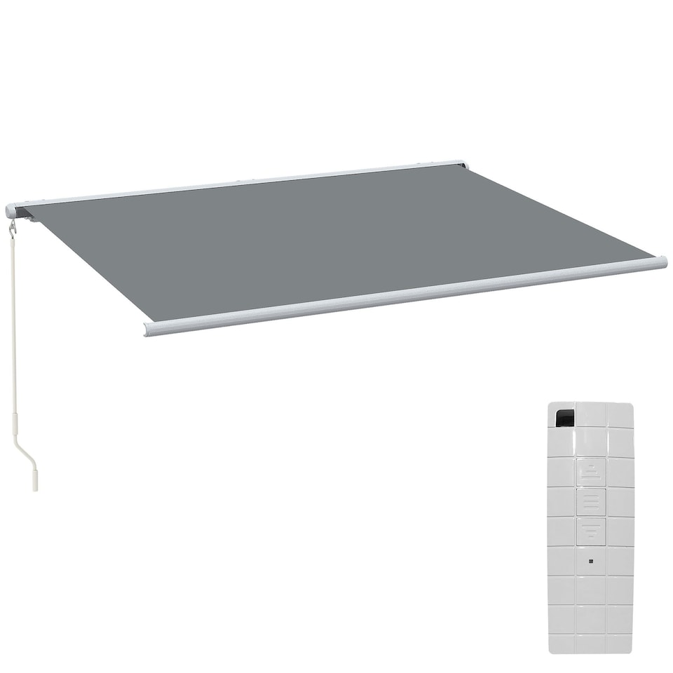 image 1 of Outsunny 4x3m Full Cassette Electric Retractable Awning for Patio Door Window