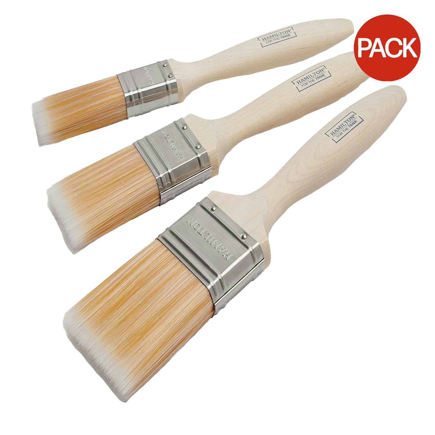 Hamilton For The Trade Flat Paint Brush (Pack of 3) - Brown - One Size
