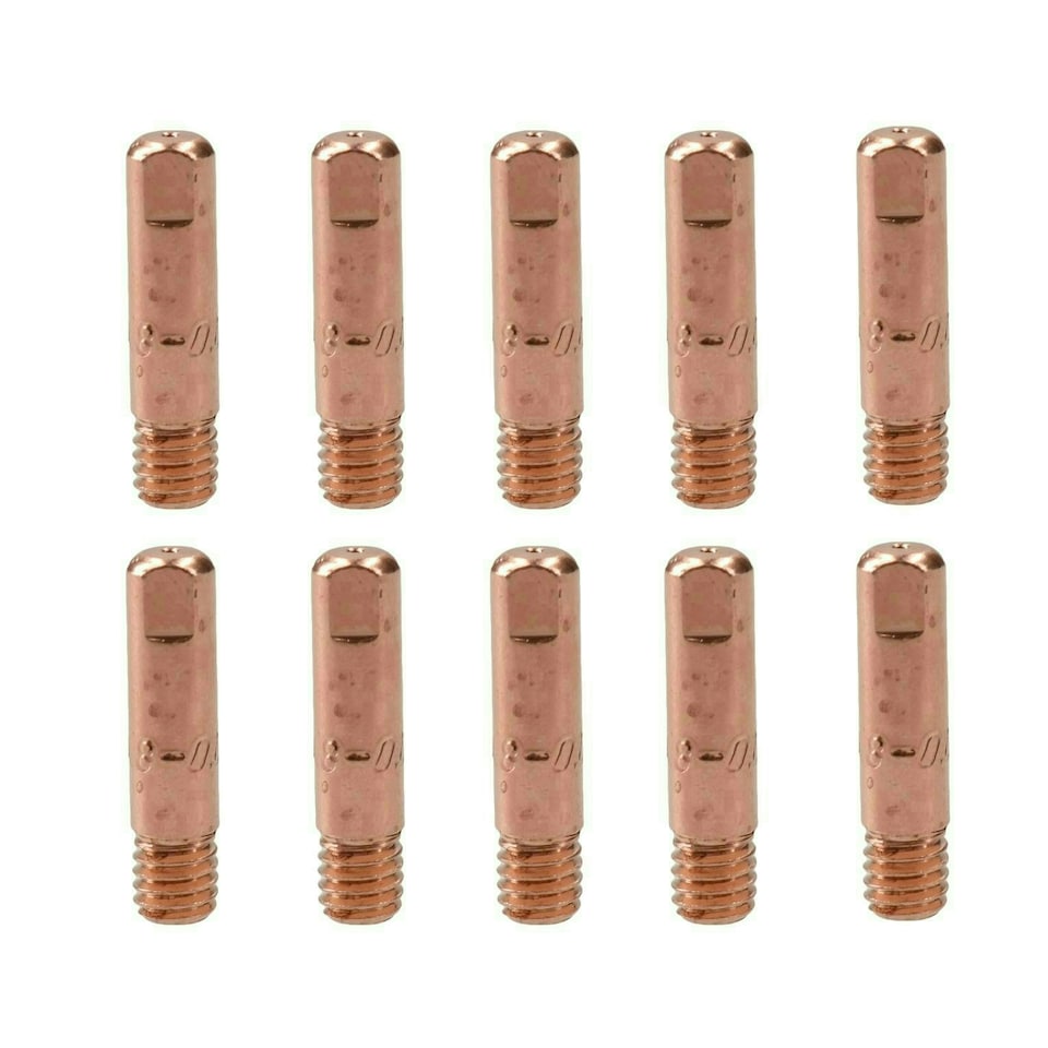 image 1 of 0.8mm Mig Welding Welder Round Contact Tips for MB15 Euro Torches 10pk