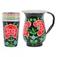 image 1 of BillyCan Hand-Painted Picnic Water Jug with 400ml Multicolour Cups - 1.7L - Carbon Peony