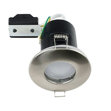 ValueLights 4 Pack Fire Rated Bathroom Brushed Chrome Domed GU10 Ceiling Downlights