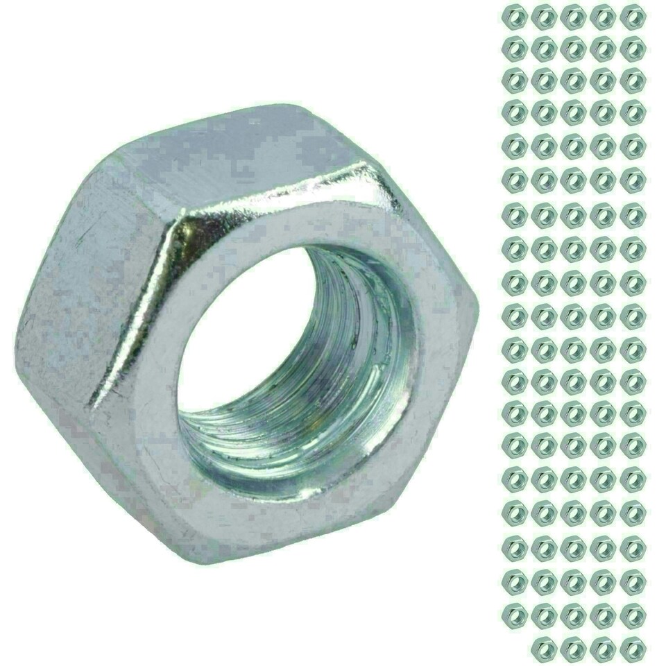 image 1 of M10 x 1.5mm Hex Full Nut Fastener Hexagonal Metric Nuts Grade 8 Zinc Plated 20pk