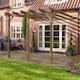 image 2 of Wall Mounted Garden Pergola 3 Posts - Wood - L360 x W660 x H270 cm - Rustic Brown