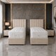 image 1 of 6ft Superking Zip Link 6x3 Length Cream Plush Divan Bed Full Set 4 Drawers