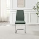 image 4 of Furniturebox Lorenzo 2x Green Fabric Silver Leg Dining Chair