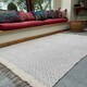 image 2 of GRETA Soft Bedroom Rug Pale Herringbone Pattern - L70 x W200 - Grey Grey