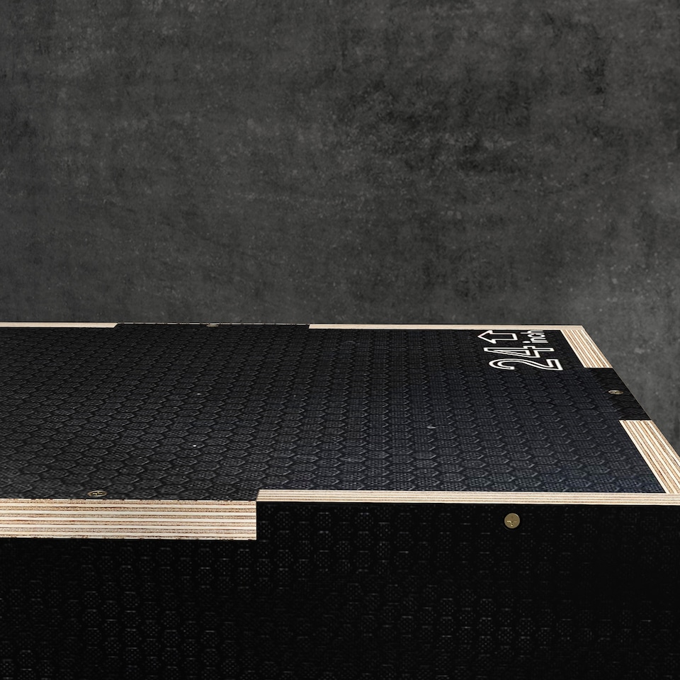 image 1 of SPORTNOW 41/51/61cm Pylometric Jump Box, Wooden Pylo Box for Home Gym | Black