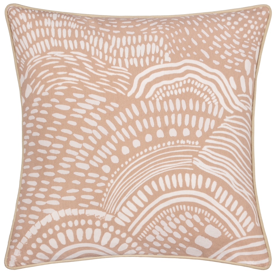 image 1 of Hoem Nola Abstract Piped Cushion, Oat, 45 x 45cm