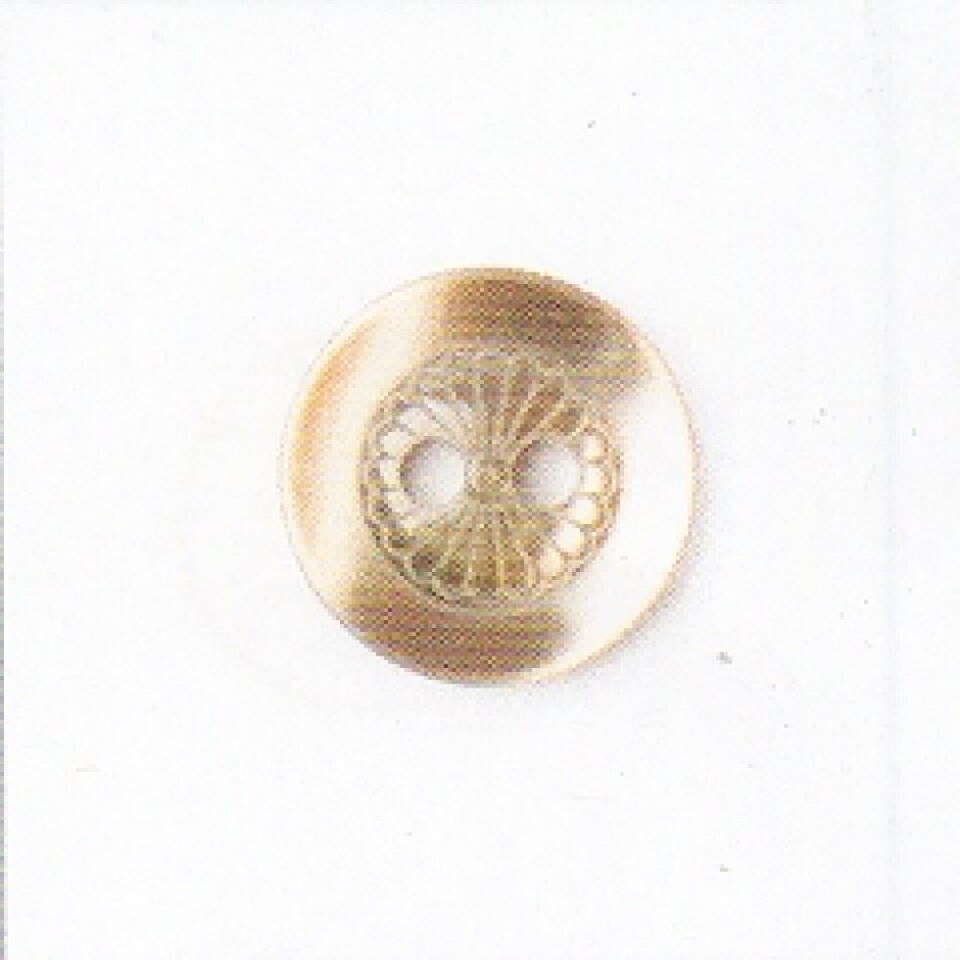 Crendon Deep Brown Round Geometric Inset Buttons for Dressmaking - 16mm - per value pack of 30