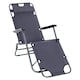 image 1 of Outsunny 2 in 1 Outdoor Folding Sun Lounger with Adjustable Back Grey