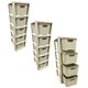 image 3 of Cream 5 Drawer Stylish Rattan Effect Storage Tower Commode Baskets For Home & Office Cream