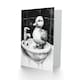 image 2 of Cute Duckling Sink Bath Time Black White Drawing Birthday Greeting Card