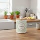 image 2 of Organic Green Leaves Compost Caddy - Metal 2L Decorative Kitchen Food Waste Bin