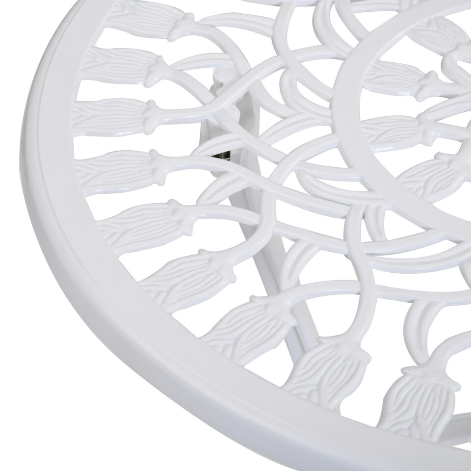 image 1 of Outsunny 3 Piece Bistro Set, Aluminium Garden Furniture with Umbrella Hole