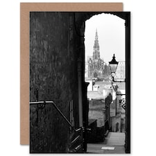 Cityscape Old Lane Scott Monument Edinburgh Scottish Scotland Card