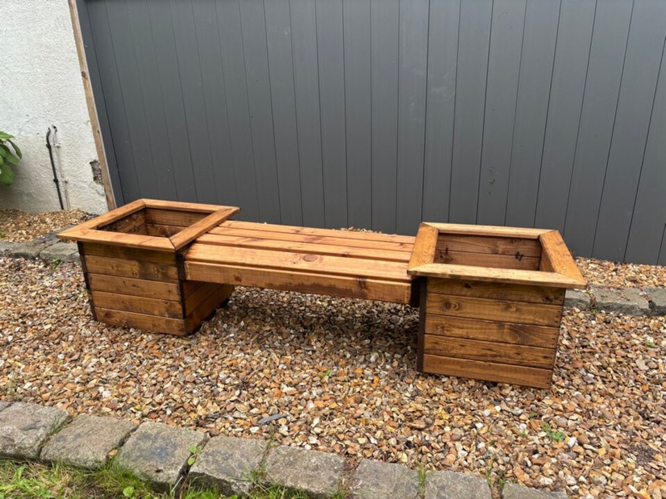 image 1 of Knights Single Planter Bench - Timber - L47.5 x W125 x H40 cm | Brown