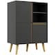 image 1 of HOMCOM Storage Cabinet Sideboard with Tempered Glass Adjustable Shelves