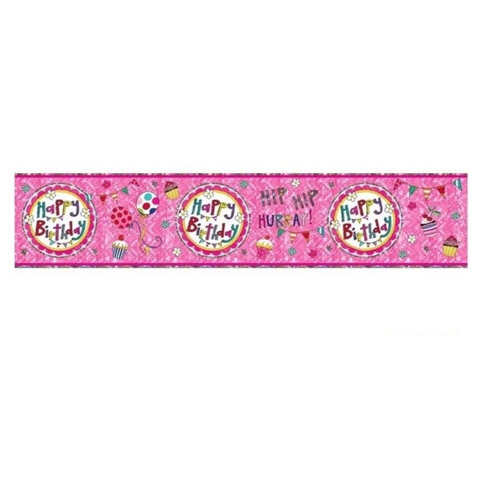 Rachel Ellen Cat 1st Birthday Banner - Pink - One Size