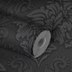 image 3 of AS Creation Lizzy London Baroque Textured Wallpaper - Charcoal Grey - 33ft x 21in Black