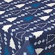 image 3 of Homescapes Blue Winterland 100% Cotton Christmas Tablecloth - 137 x 137 cm | Blue | 137cm x 137cm (54" x 54")