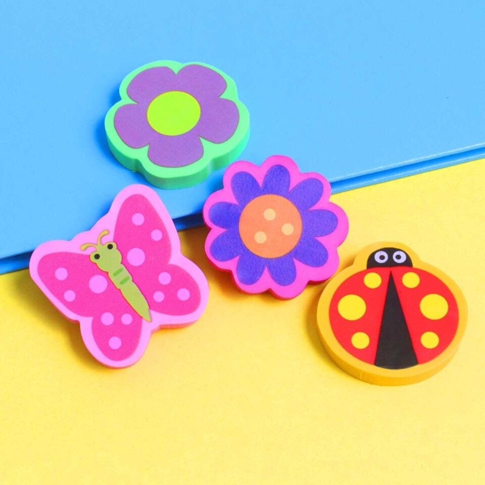 image 1 of Pack of 8 Assorted Novelty Erasers