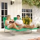 image 8 of Outsunny 2 Pieces Sun Loungers Foldable Reclining Chair, Dark Green | Green | Light Grey