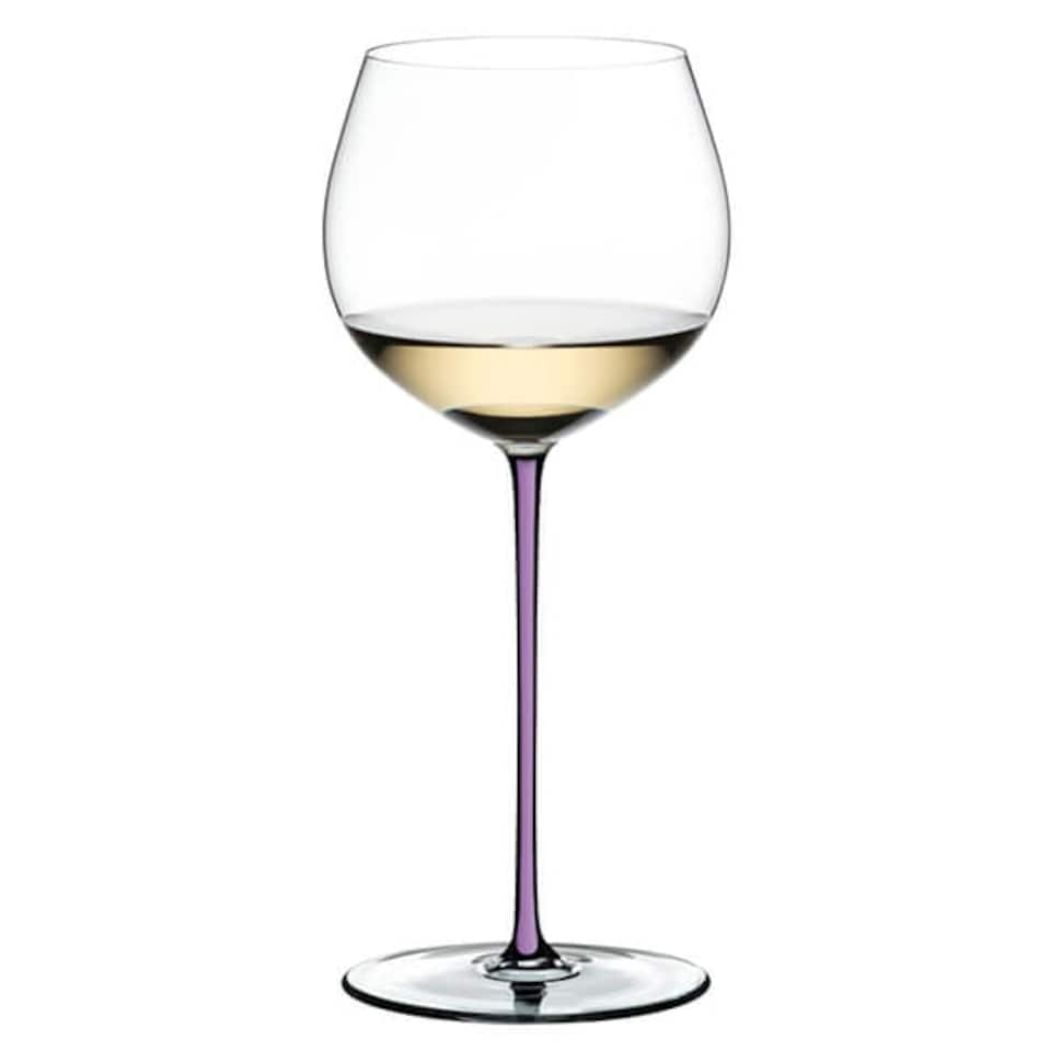image 1 of Riedel Hand Made Fatto a Mano Oaked Chardonnay Wine Glass Violet