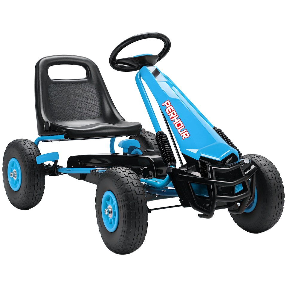 image 1 of AIYAPLAY Kids Pedal Go Kart with Adjustable Seat, EVA Tyres, Blue