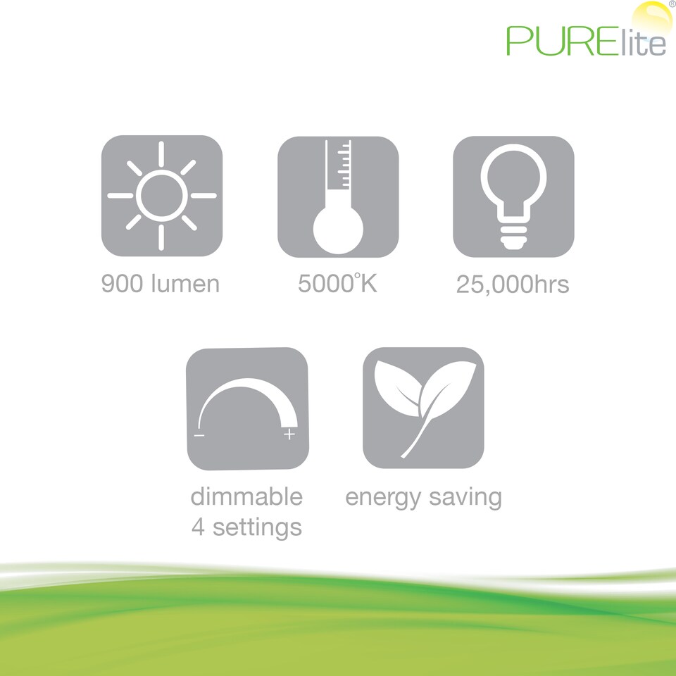 image 1 of PURElite Natural Daylight Floor Lamp - 2 Lights for Extra Power with 4 Brightness Settings for Reading & Crafts