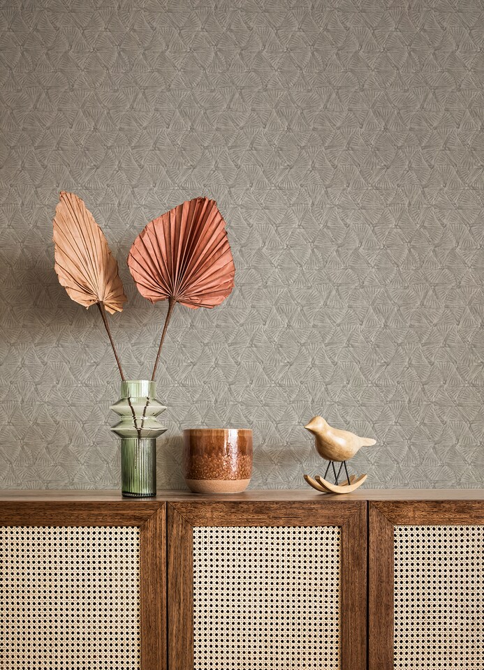 image 1 of A-Street FD26115 Wright Textured Triangle Wallpaper, Pewter
