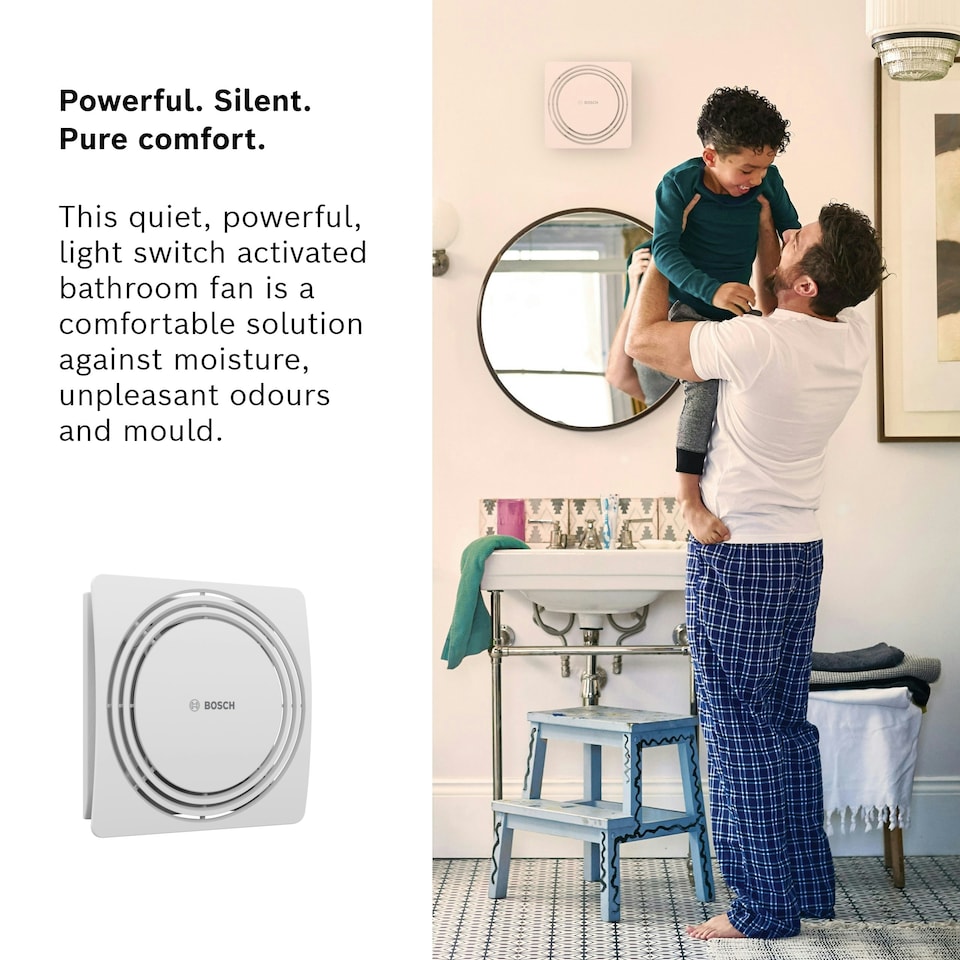 image 1 of Bosch Silent Bathroom Fan 1900 W100 - Light Switch Activated Bathroom Fan