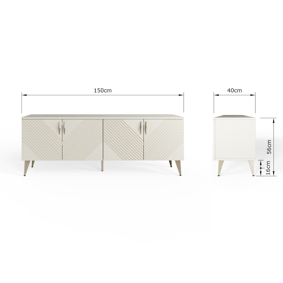 image 1 of Frank Olsen Ava 1500 TV Cabinet | White | White | 2