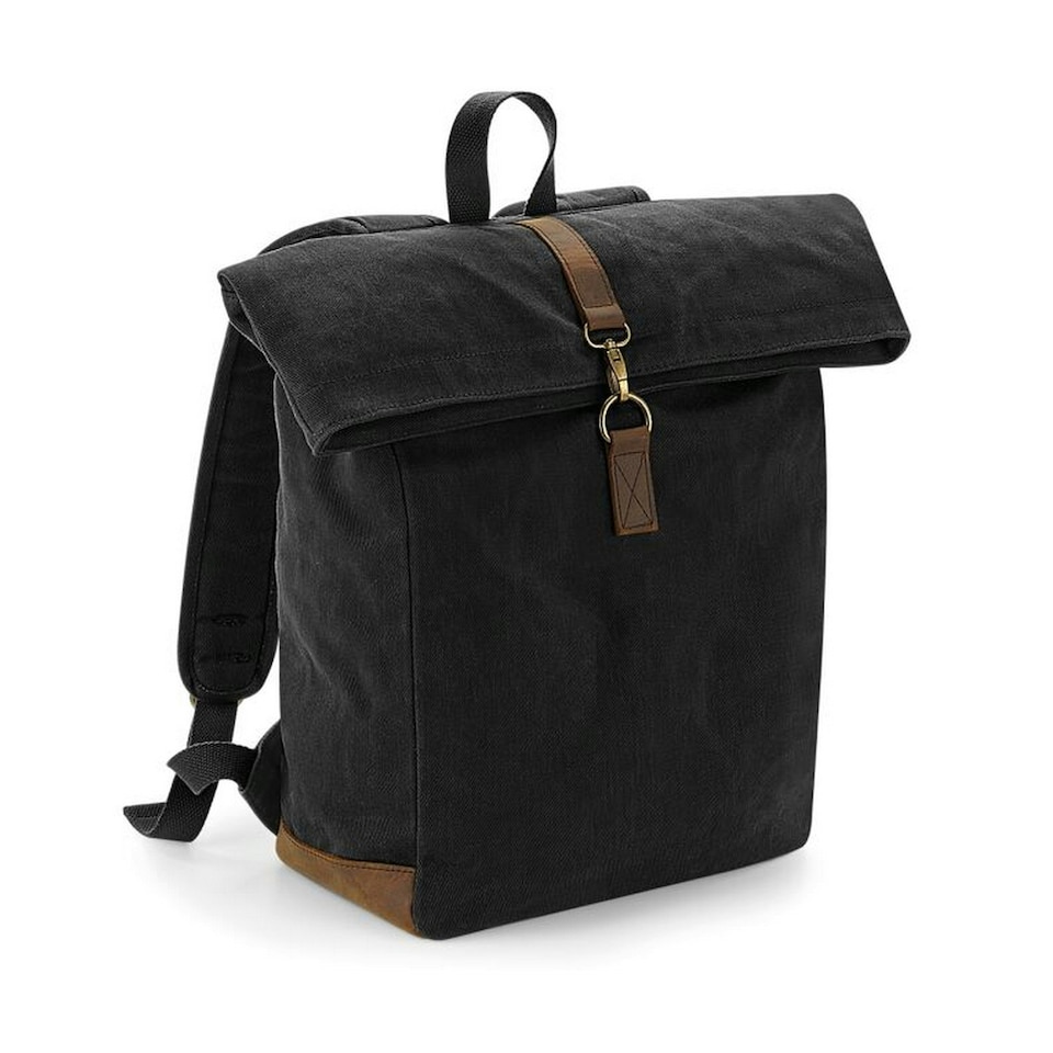 image 1 of Quadra Heritage Leather Accents Backpack - Black - One Size