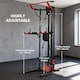 image 5 of SPORTNOW Power Tower with Lat Pull Down Machine, Pull Up Bar, Dip Station | Black | Black and Red | 100W x 110D x 225H cm
