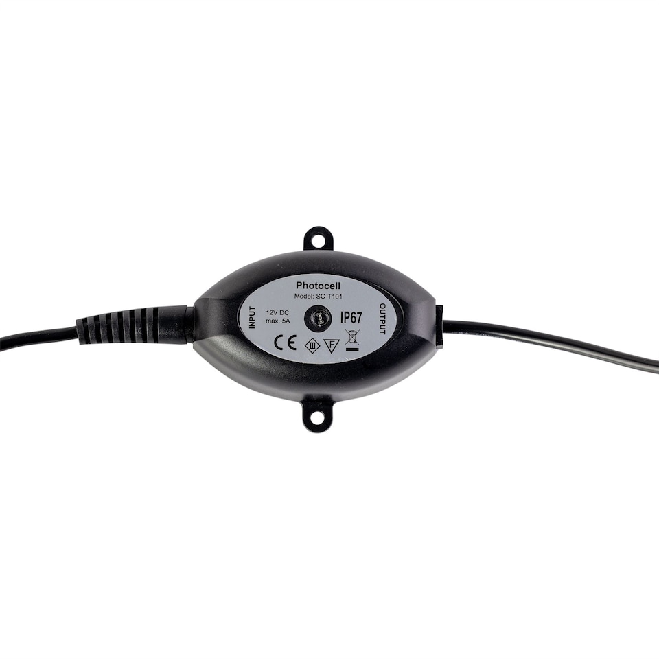 image 1 of Set of 10 - 15mm IP67 Warm White LED Decking Kit with Photocell | Chrome | Clear | 10