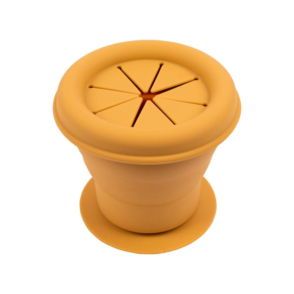 image 1 of Tiny Dining Baby Silicone Suction Snack Pot - 330ml - Ochre Orange