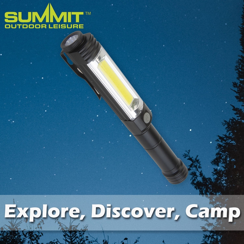 image 1 of vfm-estore Torch 10W LED, 3 Light Modes, 19 cm, Black
