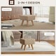 image 3 of HOMCOM Modern Footstool, Fabric Foot Rest with Rubber Wood Legs 