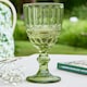 image 3 of Set of 4 Mix Match Embossed Palazzo Coloured Glass Wedding Decor Glassware Wine Goblets 350ml
