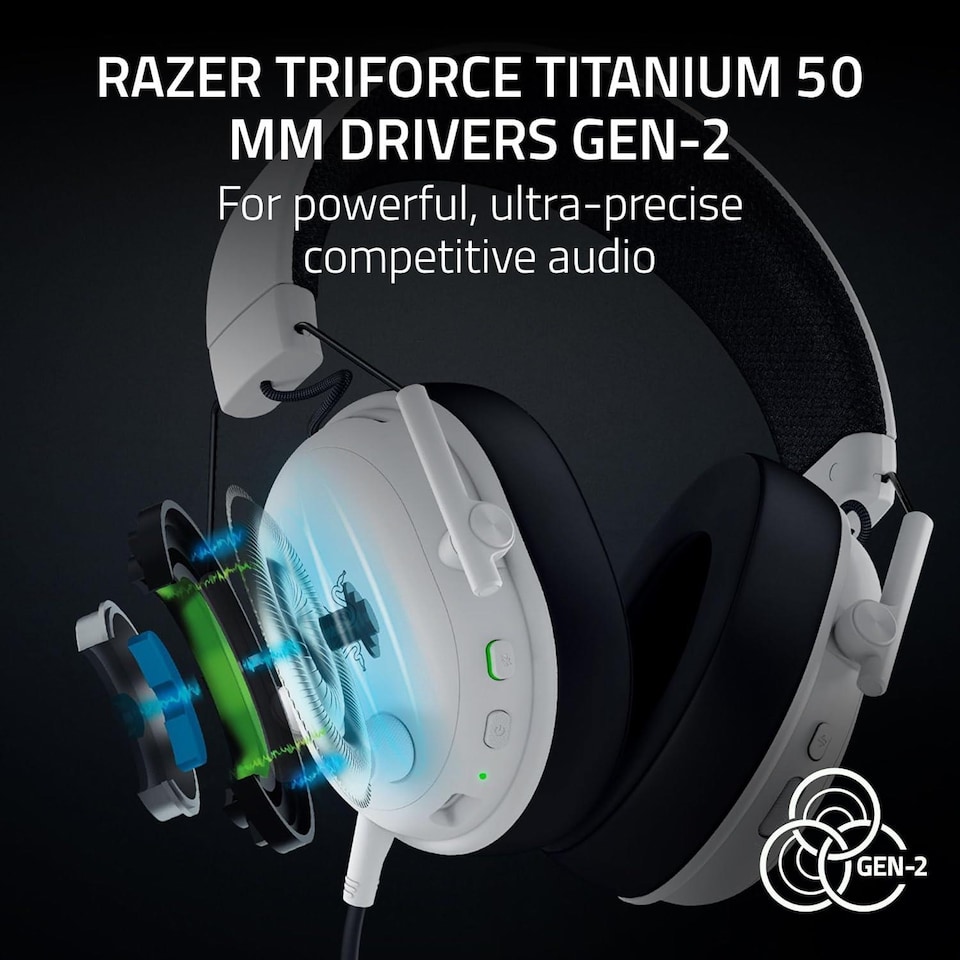 image 1 of BlackShark V3 - Wireless e-sports Headset - TriForce 50mm Drivers - Detachable broadband Microphone - THX Spatial Audio - Wireless 2,4 GHz & Bluetooth - FPS profiles - PC/Mac | White