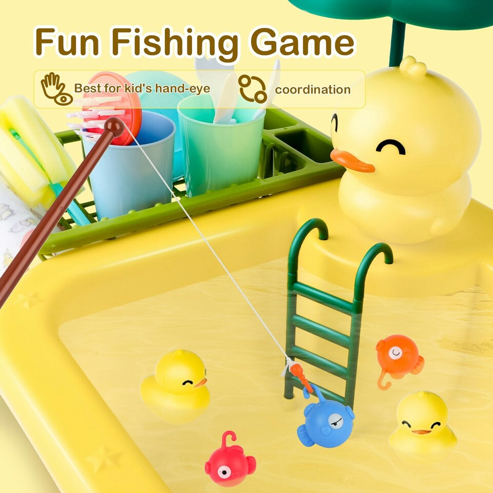 image 1 of Duck Sink Real Running Water Kitchen Accessories Prentend Play Children Gift