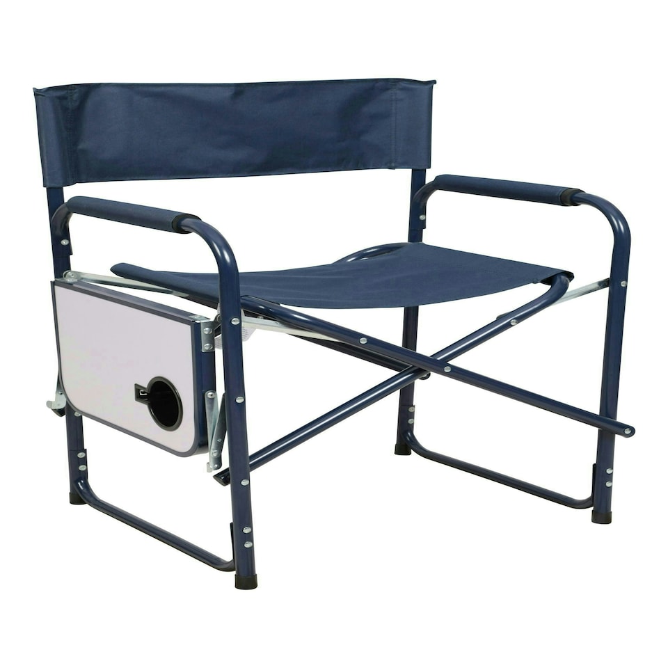 image 1 of Mountain Warehouse Foldable Directors Chair & Table Camping Garden Outdoor Blue | Navy