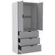 image 1 of 2 Door 3 Drawer Wardrobe with Hanging Rail - Modern Bedroom Storage Furniture | White | White with Grey Doors | 1