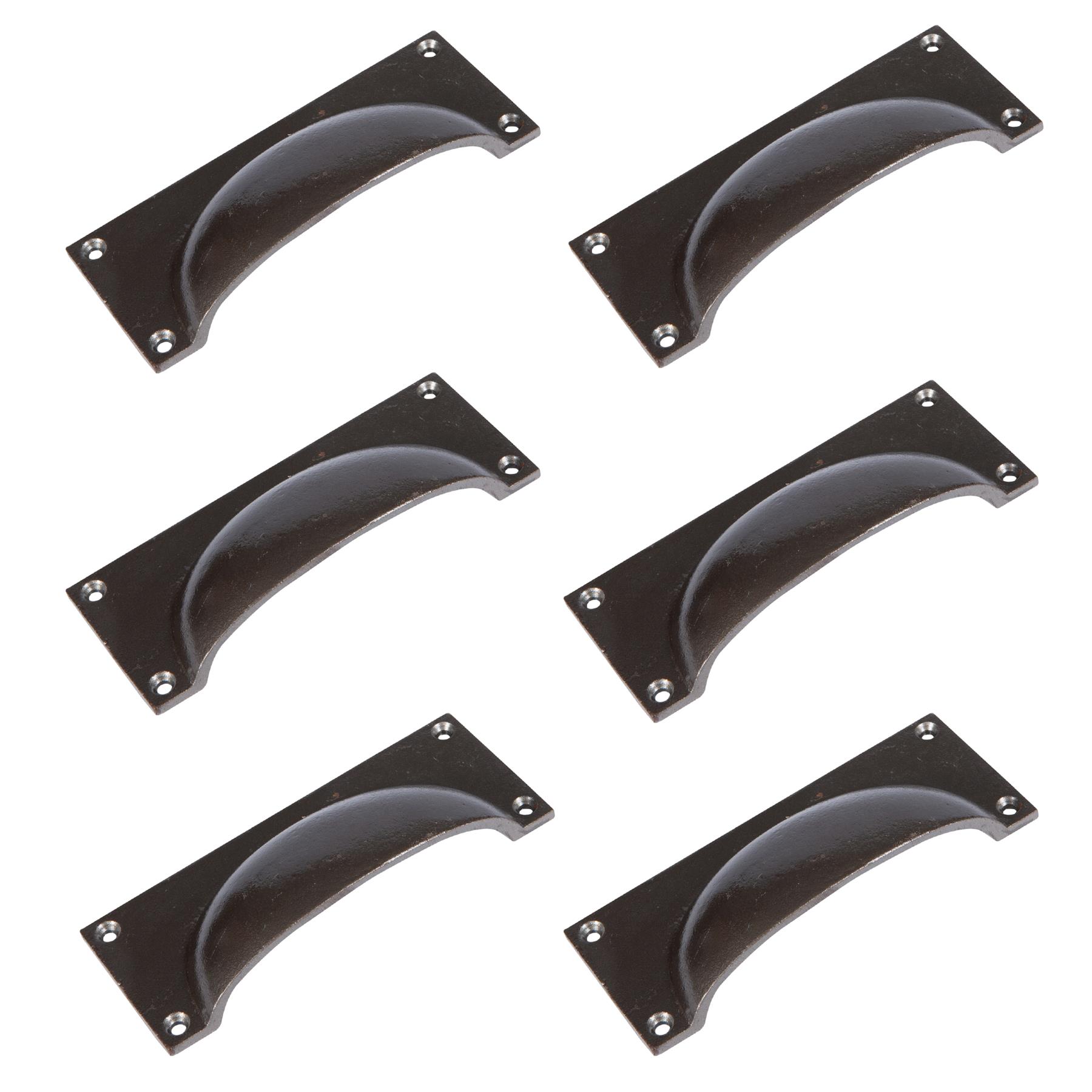 Hammer and Tongs Rectangular Cabinet Drawer Pull - W130mm x H50mm - Pack of 6 in Grey | Size: 1000mm x 500mm