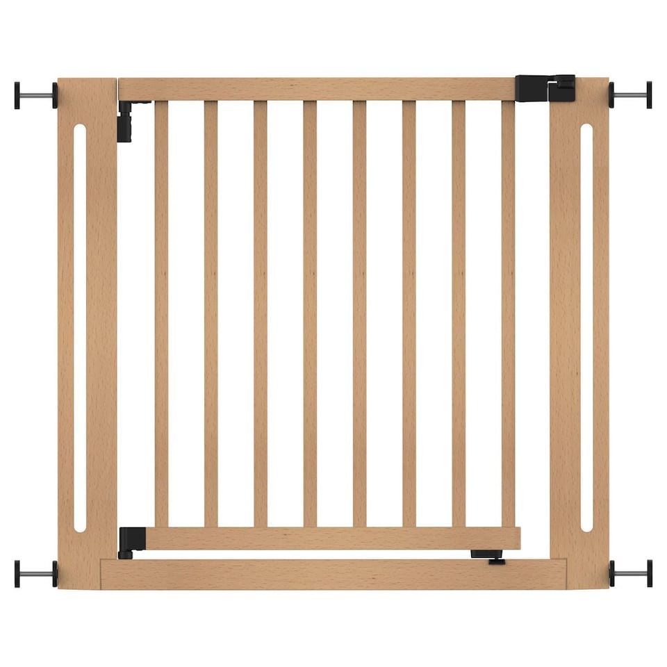 image 1 of Safetots Wooden Elegance Gate, Natural, 87cm - 95cm, Pressure Fit Safety Gate, 65cm Extra Wide Doorway, Easy Installation
