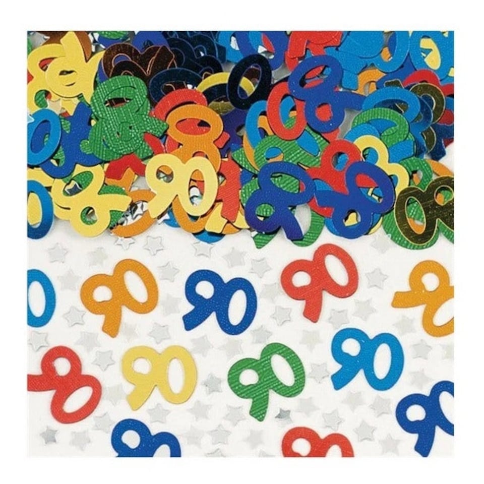 Amscan Metallic 90th Confetti - Multicoloured - One Size