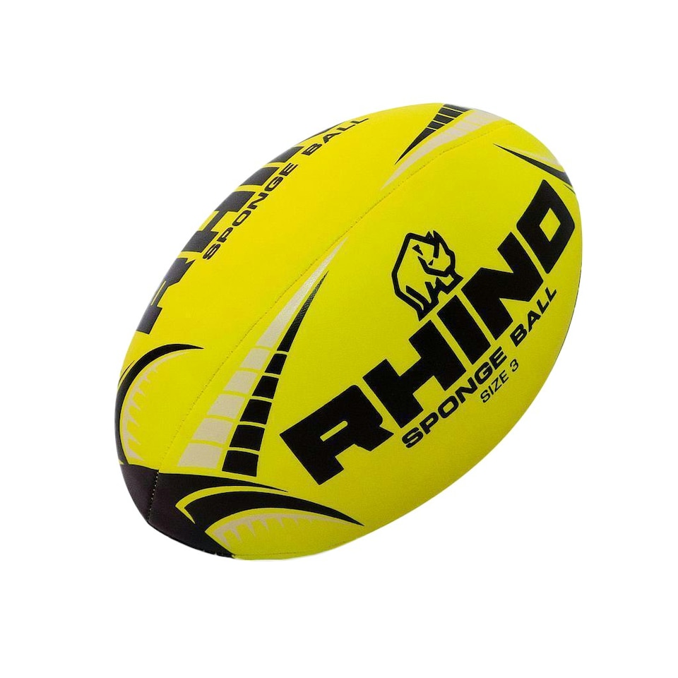 Rhino Sponge Rugby Training Ball - Yellow/Black - 3