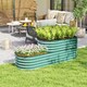 image 2 of Outsunny 2-Tier Galvanised Raised Garden Bed with Safety Edging | Green | 150L x 60W x 57Hcm