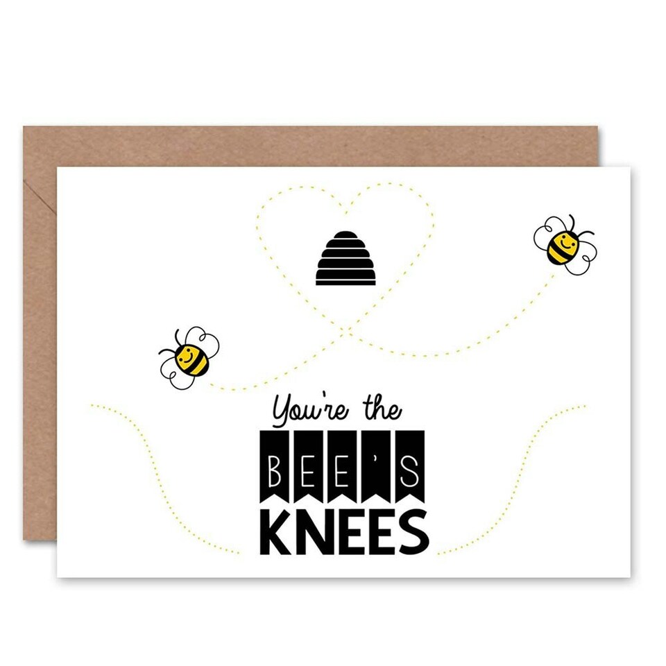 image 1 of You're Bees Knees Love Honeybee Friend Friendship Card